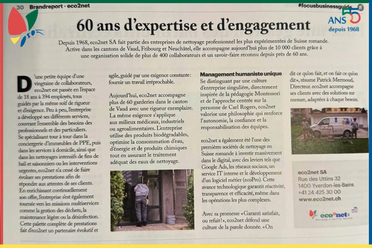 eco2net SA mise à l’honneur dans le numéro de janvier 2026 de PME Magazine