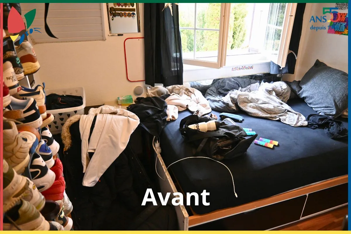 Chambre en bazar avant le passage d'une femme de ménage eco2net SA