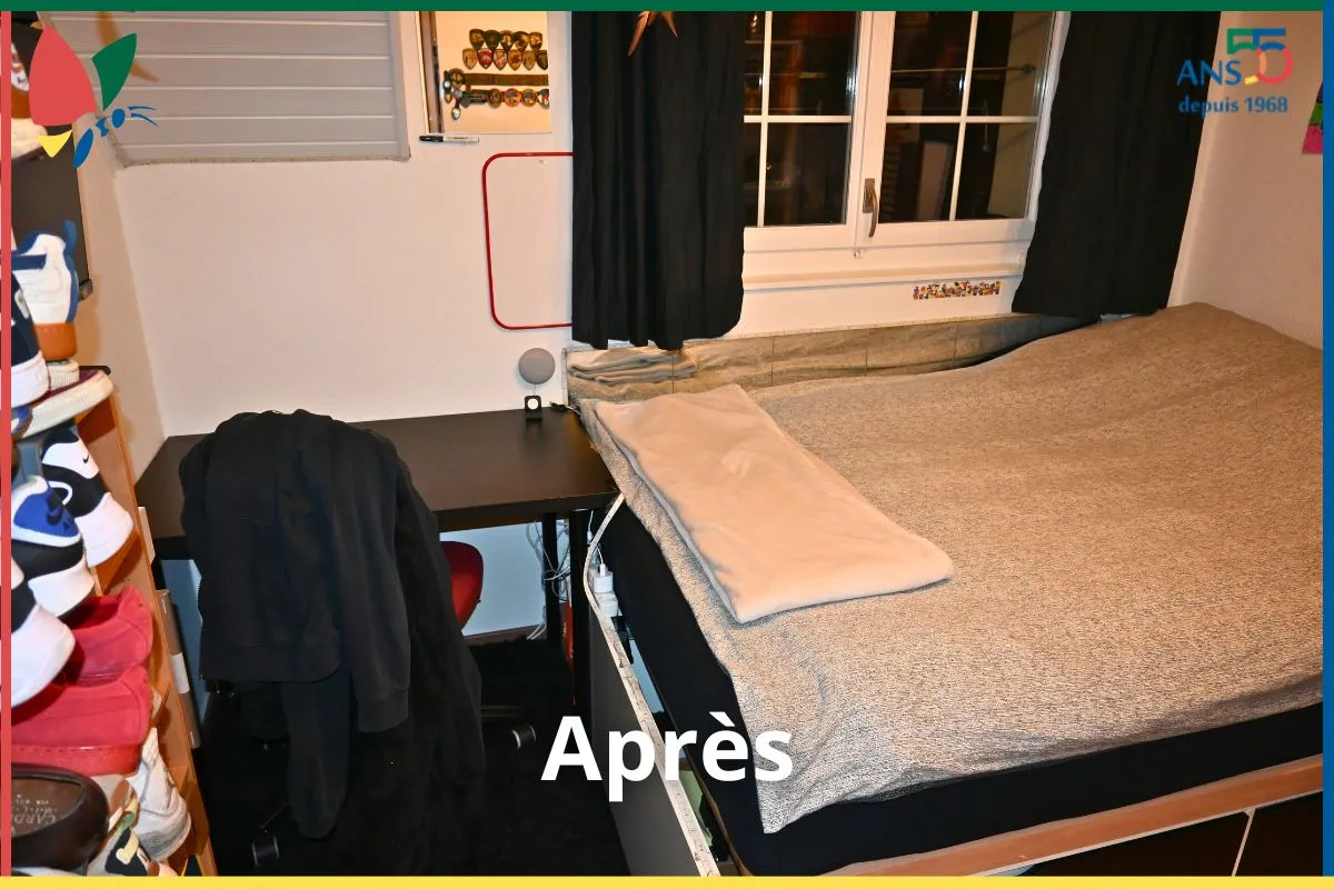 Chambre rangée après intervention d'une femme de ménage eco2net SA